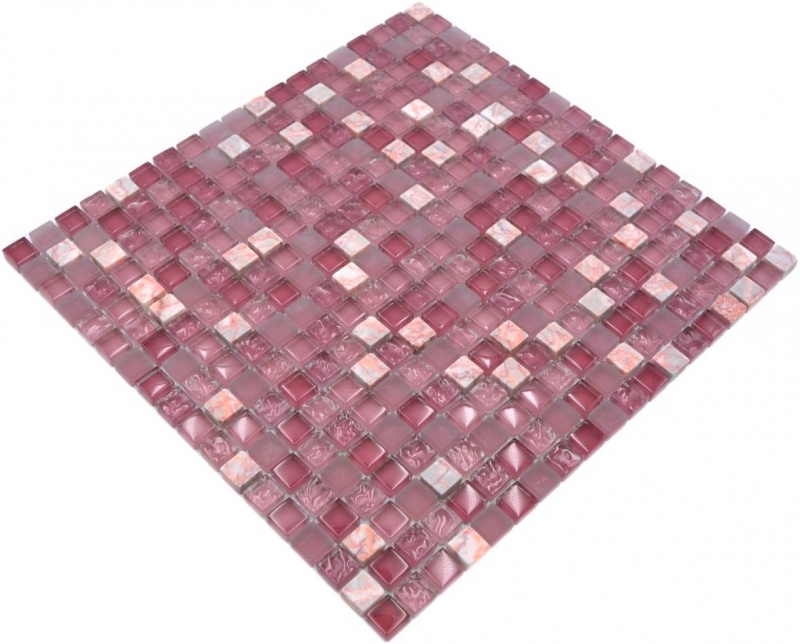 Piastrella di mosaico Mosaico di vetro rosa traslucido Pietra di cristallo rosa BAGNO WC Cucina MOS92-1002_f