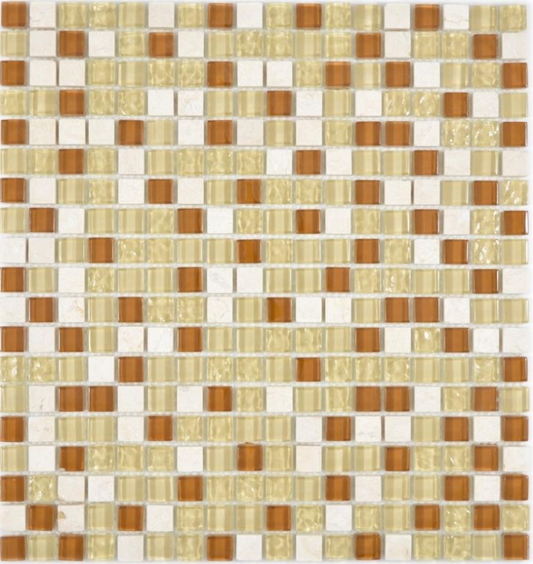Rivestimento a mosaico per cucina Beige traslucido Mosaico di vetro Pietra di cristallo beige MOS92-1204_f