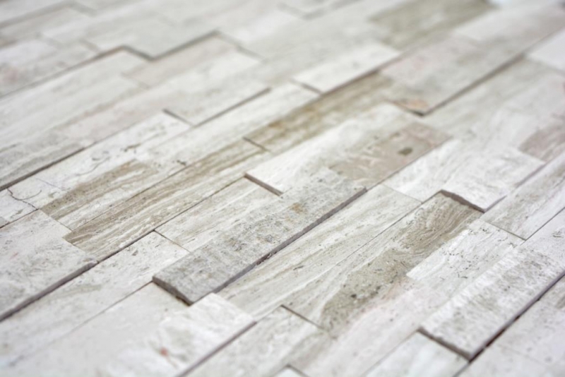 Piastrelle di mosaico per cucina autoadesive marmo pietra naturale grigio bianco crema pietra naturale bianco legno MOS200-0120_f