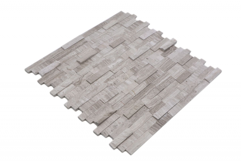 Piastrelle di mosaico per cucina autoadesive marmo pietra naturale grigio bianco crema pietra naturale bianco legno MOS200-0120_f