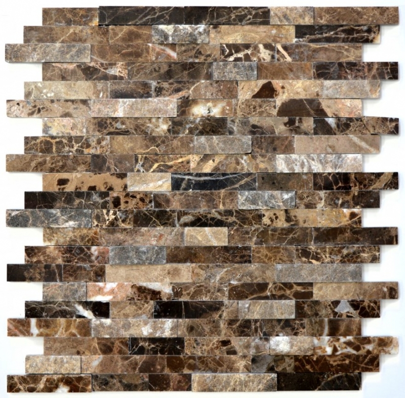 Piastrelle di mosaico per cucina autoadesive marmo pietra naturale marrone scuro pietra naturale emperador scuro MOS200-0113_f