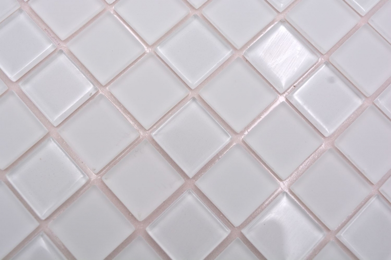 Piastrelle di mosaico autoadesive in vetro bianco bianco opaco MOS200-4CM20_f