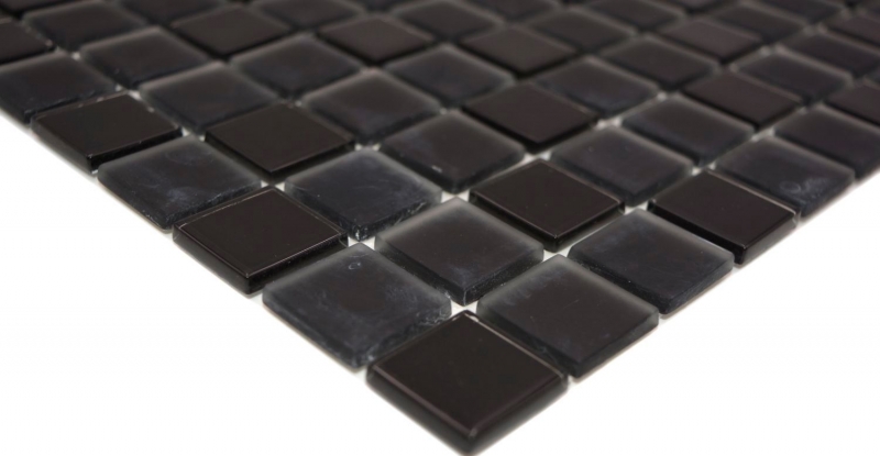 Mosaikfliesen Küchenrückwand selbstklebend schwarz Glasmosaik schwarz matt schwarz MOS200-4CM22_f