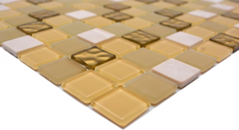 Mosaic tiles kitchen splashback self-adhesive stone white gold glass mosaic stone white matt gold MOS200-4M362_f