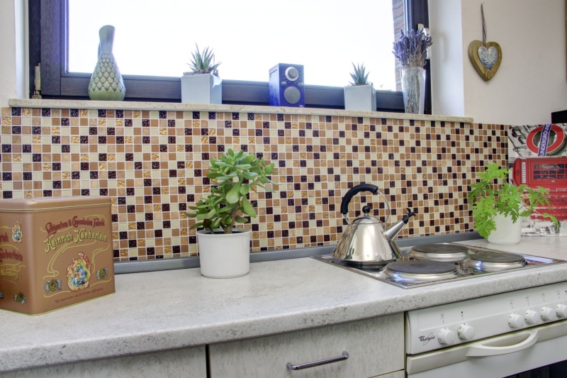 Mosaic tiles kitchen splashback self-adhesive stone beige brown glass mosaic stone beige brown MOS200-4M372_f