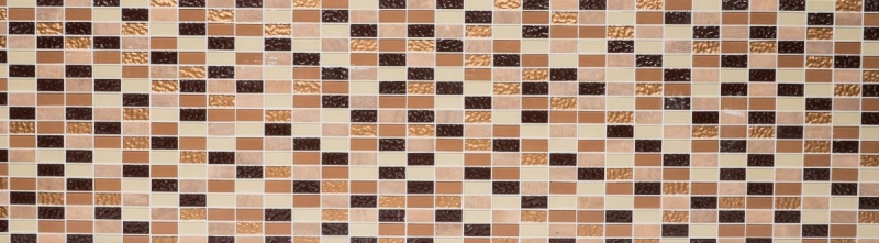Mosaikfliesen Küchenrückwand selbstklebend Stein beige braun Rechteck Glasmosaik Stein beige braun MOS200-4MS75_f