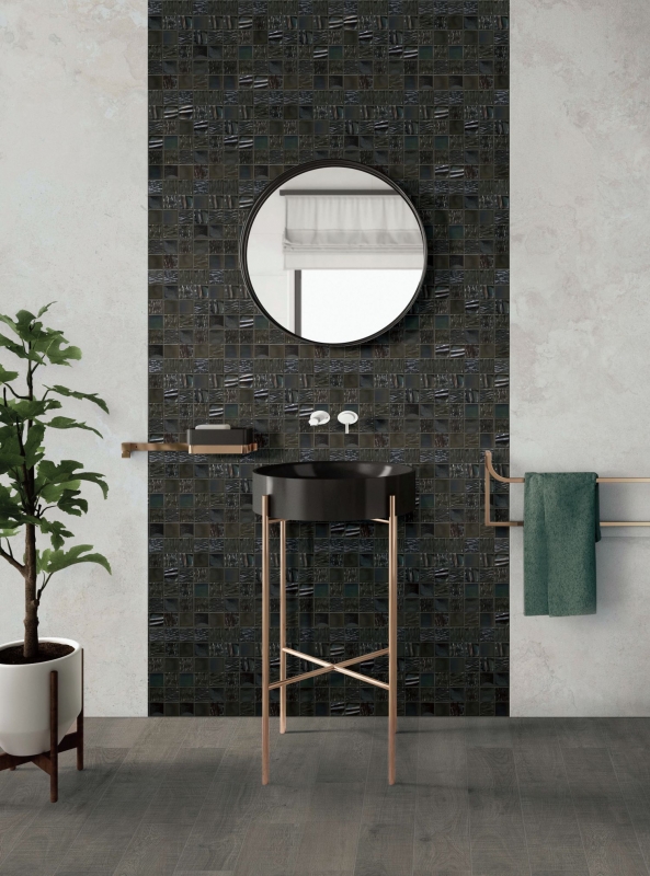 Ceramic mosaic Kanaan black mosaic tiles wall tile backsplash kitchen bathroom MOS14-0003_f