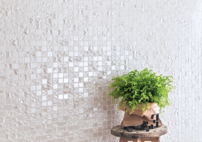 Keramik Mosaik Baku weiss Mosaikfliesen Wand Fliesenspiegel Küche Bad MOS14-0001_f