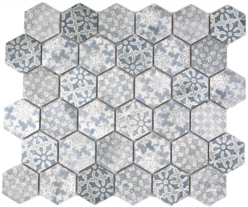 Ceramic mosaic hexagon blue mosaic tiles wall tile backsplash kitchen bathroom MOS11H-0004_f