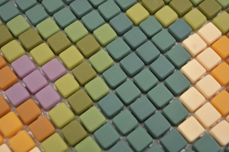 MOSAICO IN VETRO decoro verde opaco piastrelle mosaico parete backsplash cucina bagno MOS140-RO2_f