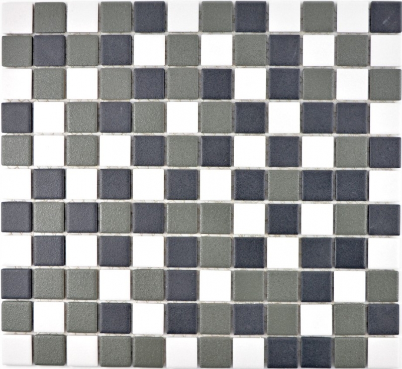 Mosaikfliese Keramik schwarz weiß anthrazit matt Duschtasse MOS18-2213-R10_f