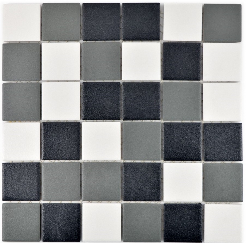 Mosaikfliese RUTSCHEMMEND RUTSCHSICHER schwarz weiß grau metall MOS14-2213-R10_f