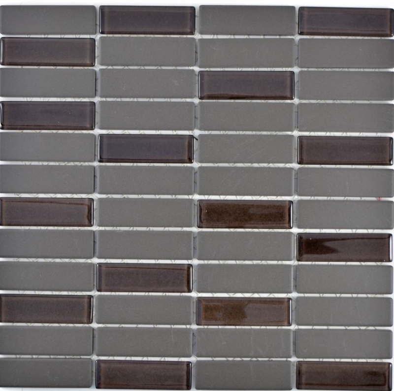 Mosaic tile ceramic rods brown unglazed glass kitchen splashback MOS24-1313-R10_f