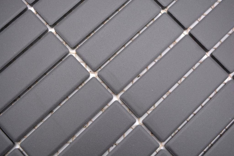Piastrella a mosaico aste in ceramica nero antracite non smaltato piatto doccia piastrella per pavimento MOS24B-0310-R10_f