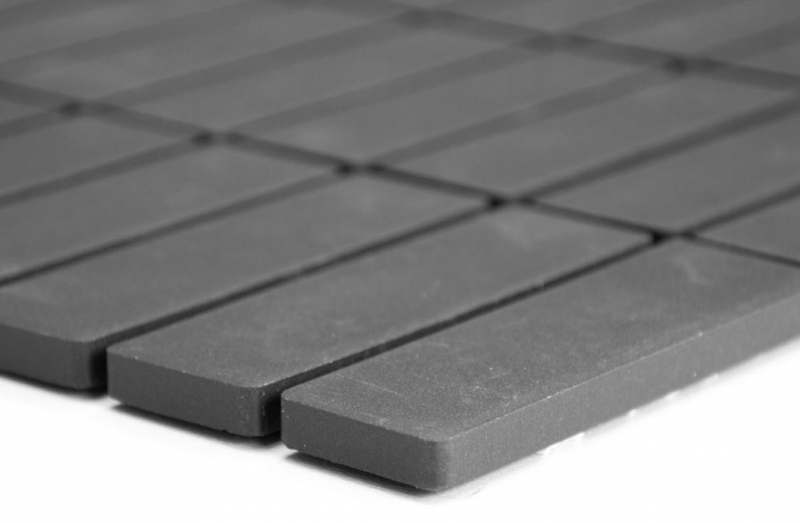 Mosaic tile ceramic rods black anthracite unglazed shower tray floor tile MOS24B-0310-R10_f