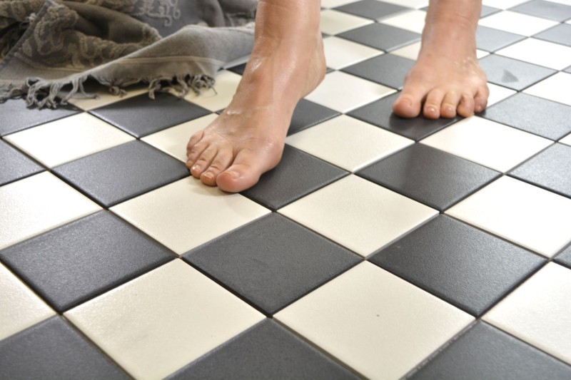 Mosaic tile ceramic chessboard black white shower tray floor tile MOS22-0304-R10_f