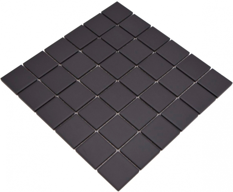 Mosaic tile ceramic matt black umbra unglazed RUTSCHEMMEND MOS14B-0303-R10_f