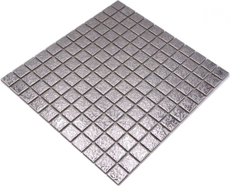 Mosaic tile ceramic mosaic SILVER textured wall tile backsplash kitchen MOS18-0207_f
