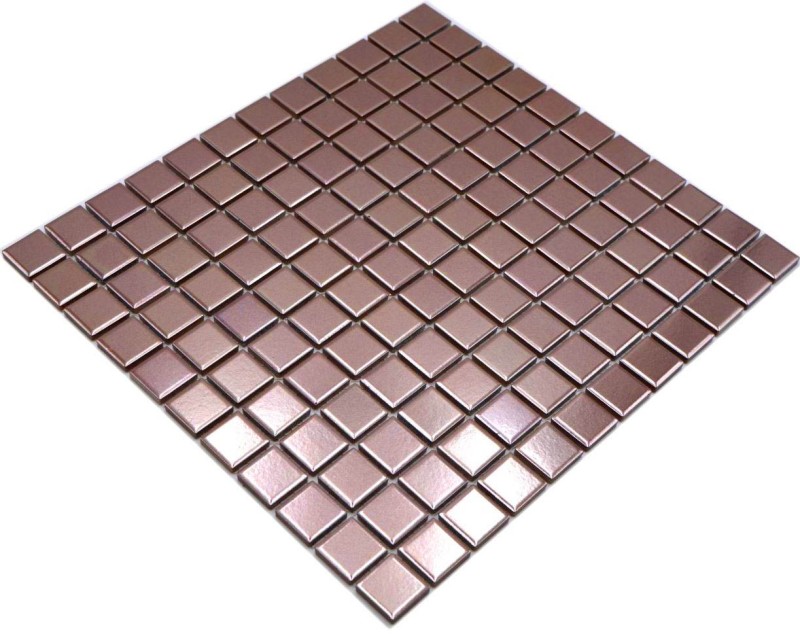 Mosaic tile ceramic COPPER BROWN CHROME wall tile backsplash kitchen MOS24-0215_f