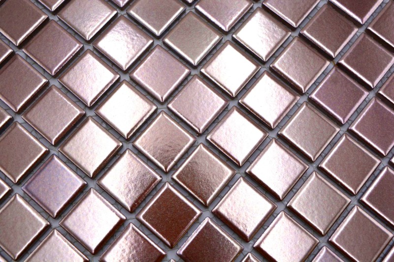 Mosaic tile ceramic COPPER BROWN CHROME wall tile backsplash kitchen MOS24-0215_f