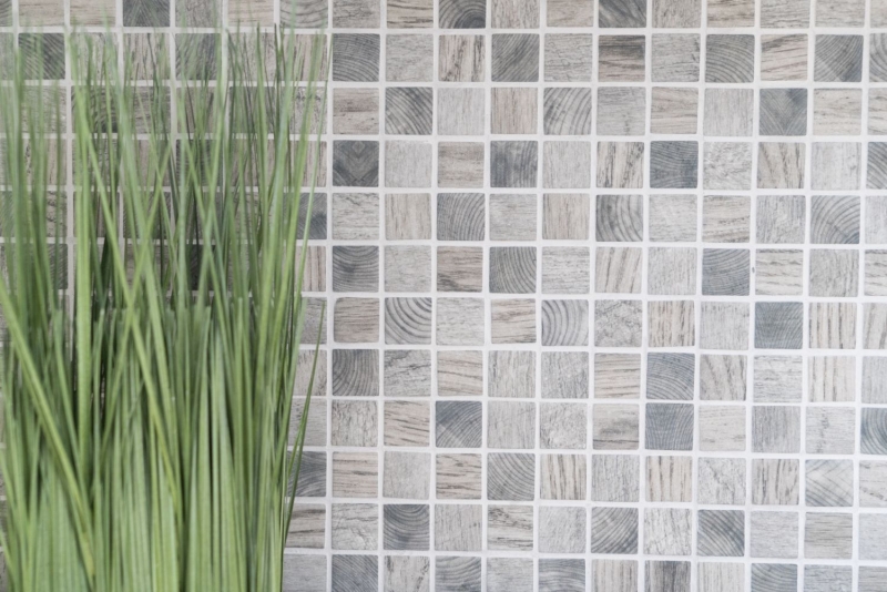 Mosaic tiles ECO recycled GLASS ECO wood texture light gray MOS63-312_f
