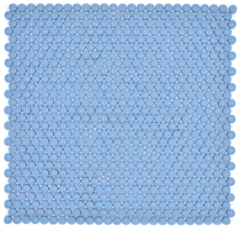Rotondo smalto mix blu lucido / opaco mosaico piastrelle muro backsplash cucina bagno MOS140-0411_f