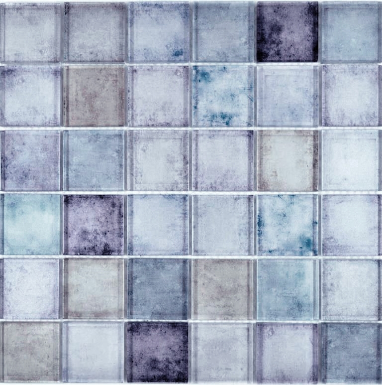 Mosaïque de verre Bleu Violet mix changeant Carreaux de mosaïque murale Miroir de cuisine Salle de bain MOS88-0411_f