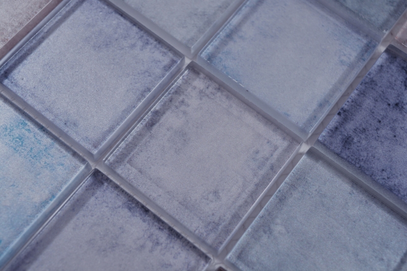 Mosaïque de verre Bleu Violet mix changeant Carreaux de mosaïque murale Miroir de cuisine Salle de bain MOS88-0411_f