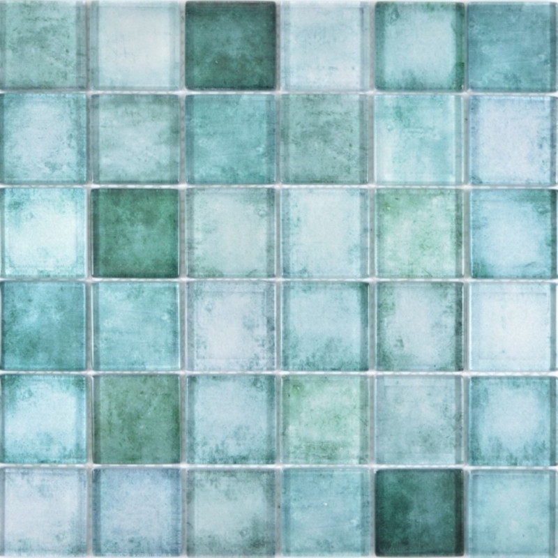 Quadrato Crystal mix verde mosaico piastrelle parete backsplash cucina bagno MOS88-0050_f