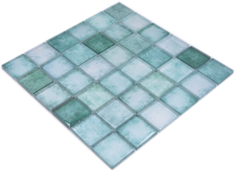 Quadrato Crystal mix verde mosaico piastrelle parete backsplash cucina bagno MOS88-0050_f