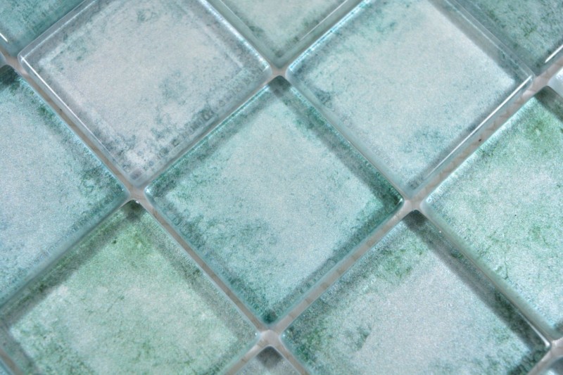 Quadrat Crystal mix grün Mosaikfliese Wand Fliesenspiegel Küche Bad MOS88-0050_f