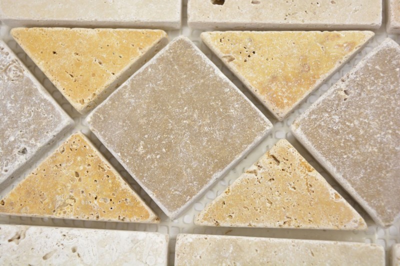 Travertine natural stone border noce gold chiaro beige wall floor shower bathroom kitchen MOSBor-0266_f