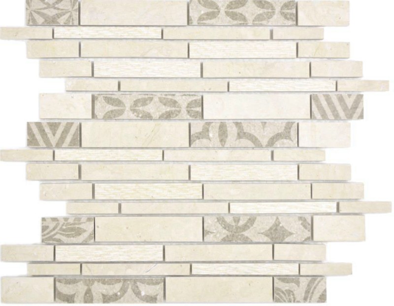 Misto marmo/ceramica beige 2F mosaico piastrelle parete backsplash cucina bagno MOS180-A0127B_f