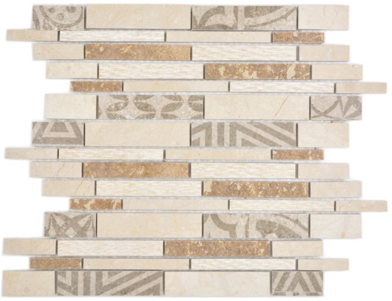 Composite marble/ceramic mix beige 3F mosaic tile wall tile backsplash kitchen bathroom MOS180-B0327B_f