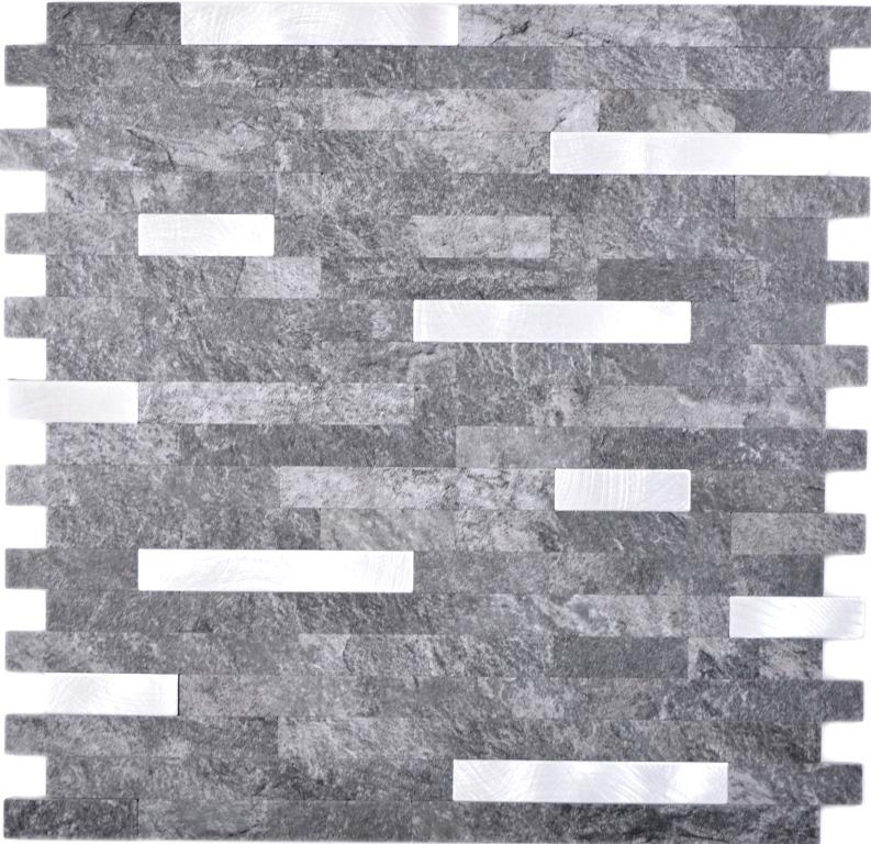 Composite vinyl stone look Black Quartz/Silver mosaic tile wall tile backsplash kitchen bathroom MOS200-22BS_f