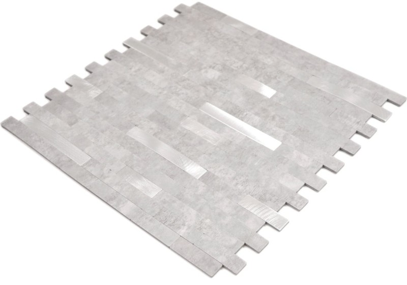 Composite vinyl stone look Cement gray/Silver mosaic tile wall tile backsplash kitchen bathroom MOS200-4GS_f