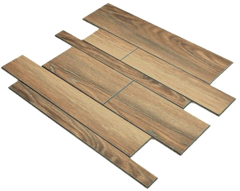 Wall panels self-adhesive wood look brown kitchen splashback tile back MOS200-51WBL_f