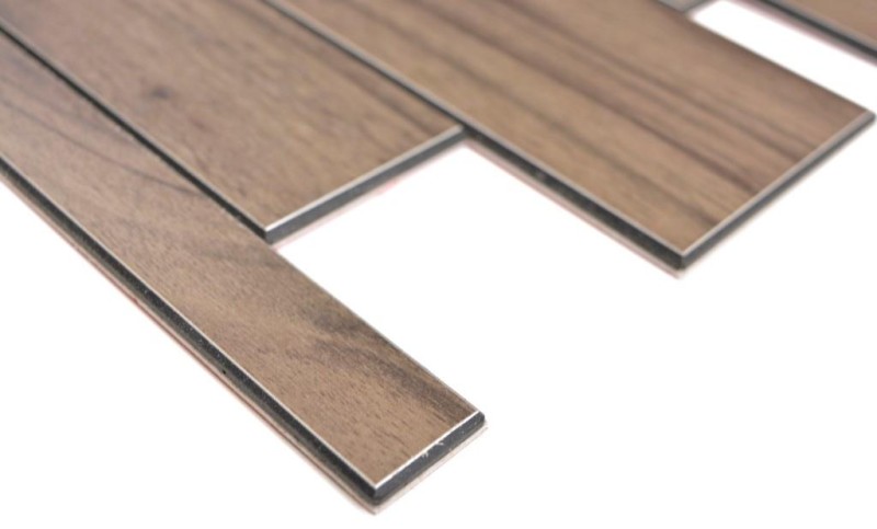 Wall panels self-adhesive wood look dark brown kitchen splashback tile back MOS200-52WDL_f