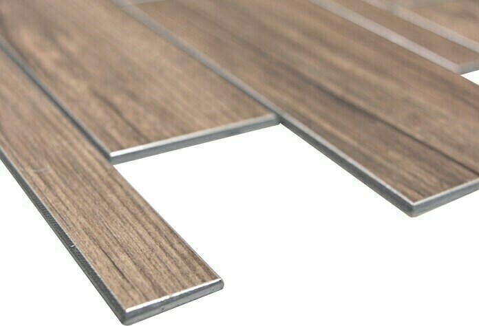 Pannelli a parete autoadesivi effetto legno marrone alzatina cucina piastrellata MOS200-56WBS_f