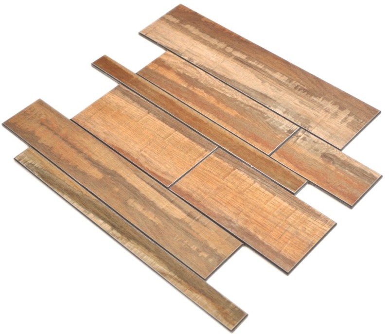Wall panels self-adhesive wood look wood brown kitchen splashback tile backsplash - MOS200-58WRS_f