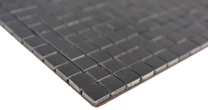 Quadrato in metallo alluminio nero opaco/lucido spazzolato autoadesivo MOS200-L1B_f