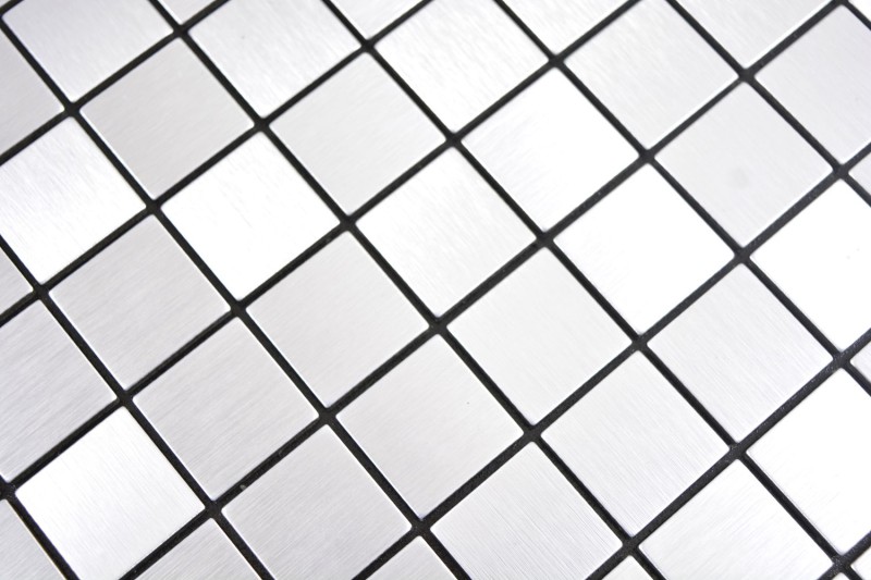 Alluminio quadrato Argento Seta Spazzolato MOS200-L7S_f