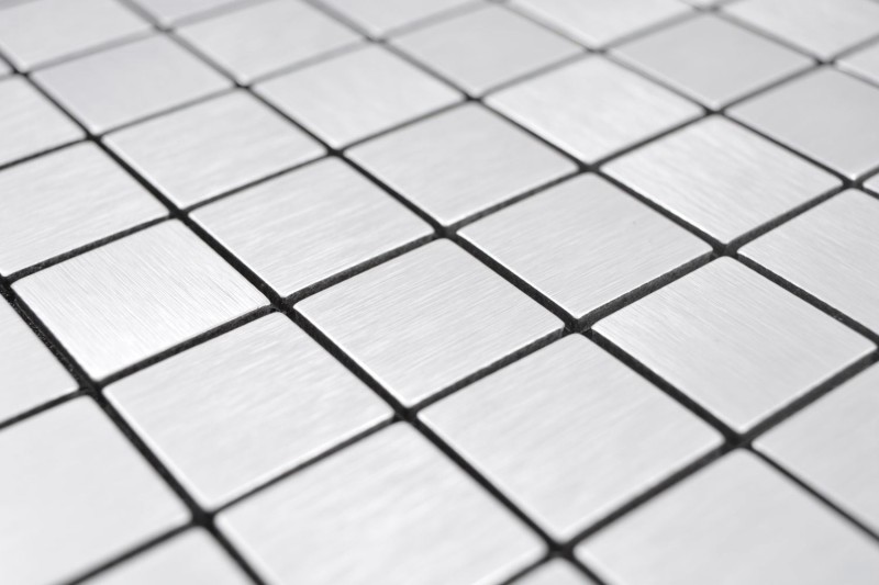 Alluminio quadrato Argento Seta Spazzolato MOS200-L7S_f