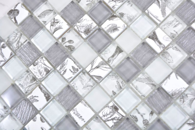Quadrato Crystal mix super bianco / spiaggia mosaico piastrelle muro Backsplash cucina doccia bagno MOS74-2000_f