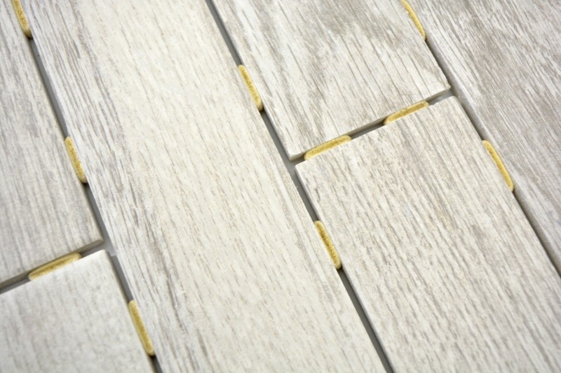 Piastrelle di mosaico Mosaico ceramico beige chiaro Brick Oak Chinchilla in Dot Joint 24CD-0112
