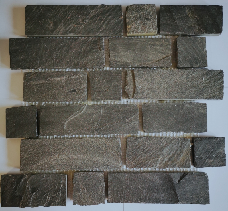 Hand-painted mosaic tile slate natural stone Brick anthracite Black Jack MOS34-0208_m