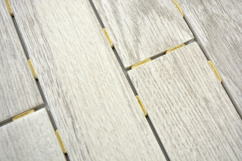 Hand-painted mosaic tile Ceramic mosaic light beige Brick Oak Chinchilla in Dot Joint 24CD-0112_m