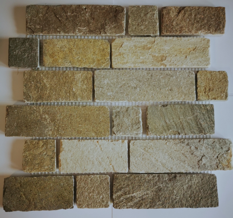 Mosaic tile slate natural stone brick light beige MOS34-1202_f