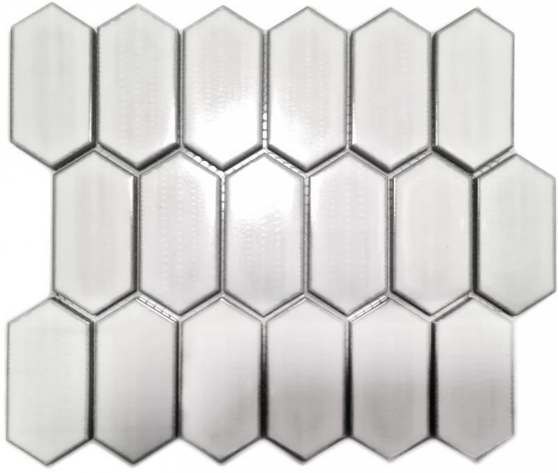 Mosaic tile ceramic mosaic hexagonal white glossy kitchen backsplash MOS11J-471_f