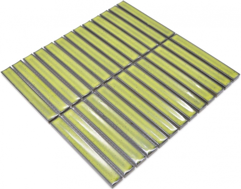 Hand pattern mosaic tile ceramic mosaic rods light green speckled glossy wall kitchen bathroom MOS24-CS16_m